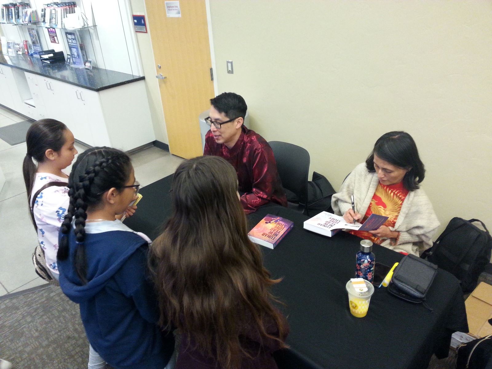 Students get their books signed at the Festival of Books